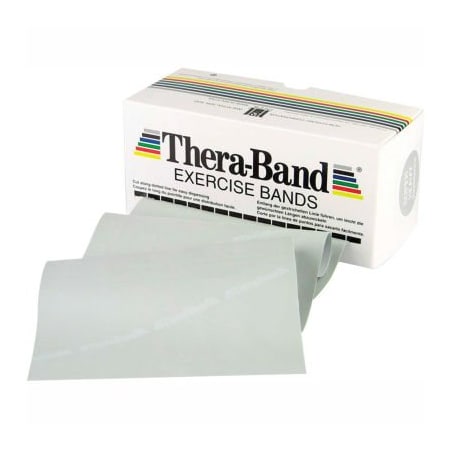 Fabrication Enterprises Thera-Band Latex Exercise Band, Silver, 6 Yard Roll/Box 10-1017